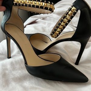 Banana Republic Black Heels with Gold Studded Straps